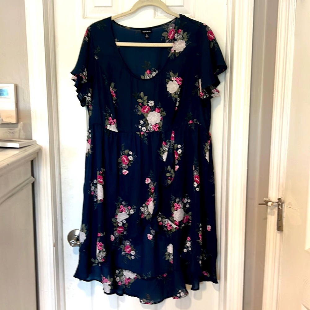 Torrid Navy & Floral High Low Tunic
